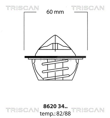 Triscan Thermostat, Kühlmittel [Hersteller-Nr. 86203482] für Skoda von TRISCAN