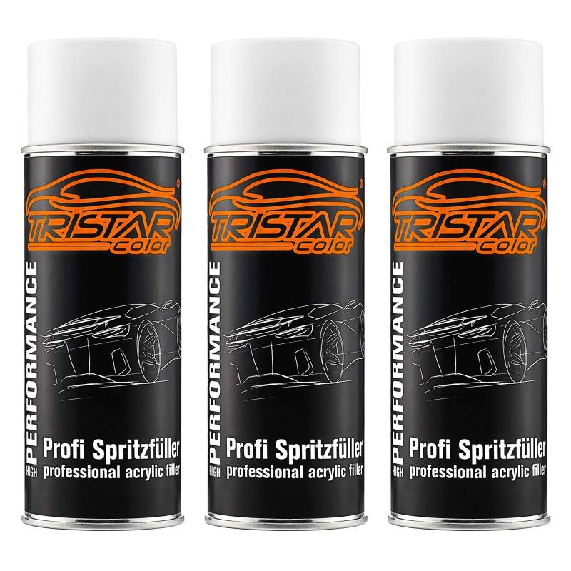 TRISTARcolor Füller Spritzfüller Haftgrund Grundierung Spritzspachtel für Autolack weiß 3 x Spraydose 400 ml von TRISTARcolor