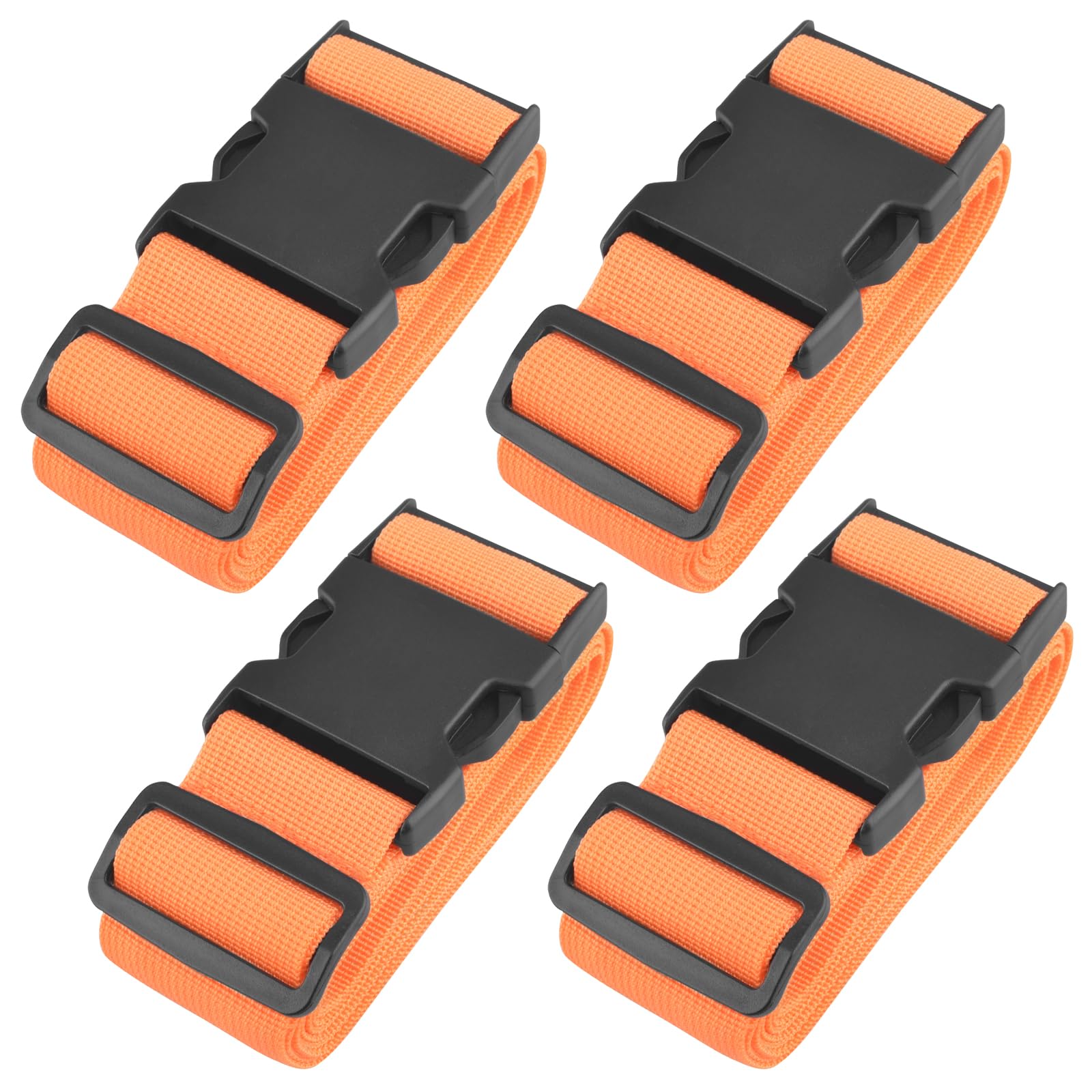 TRIWONDER 25mm 50mm Nylon Gurtband mit Verstellbare Schnallen Kunststoff Seitenschnallen für Rucksack Tasche Koffergurt Gürtel (1.8m, Orange - 50mm) von TRIWONDER