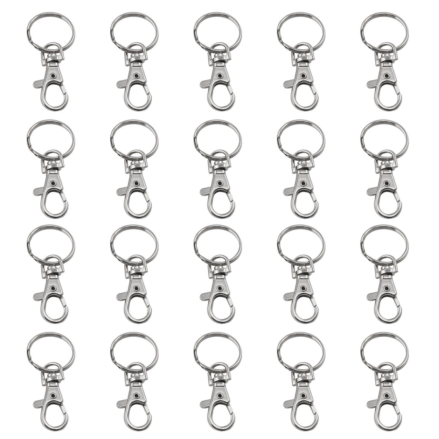 TRIXES 20 kleine abnehmbare Drehverschlüsse für Schlüsselringe - Karabinerhaken Schlüsselanhänger - Kosmetik & Schmuck von TRIXES
