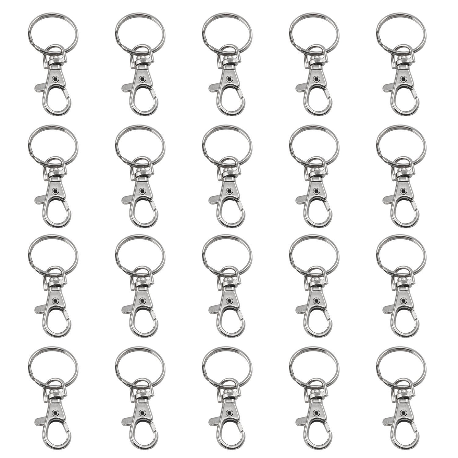 20x kleine Hummer abnehmbare Drehverschlüsse, Schlüssel Split Ring Handwerk Hobby Juwelier, Schlüsselanhänger Herstellung Zubehör, Bastelbedarf, Silber - von TRIXES 20x kleine Hummer abnehmbare Drehverschlüsse, Schlüssel Split Ring Handwerk Hobby Juwelier, Schlüsselanhänger Herstellung Zubehör, Bastelbedarf, Silber - von TRIXES von TRIXES