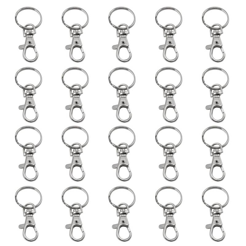 20x kleine Hummer abnehmbare Drehverschlüsse, Schlüssel Split Ring Handwerk Hobby Juwelier, Schlüsselanhänger Herstellung Zubehör, Bastelbedarf, Silber - von TRIXES von TRIXES