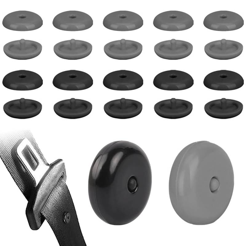 TRKETK 10 Paar Sicherheitsgurt Stopper Knöpfe, Sicherheitsgurt-Stopper-Set Rutschfeste Schnalle Universal Sicherheitsgurt Gurt Knopf Kunststoff Gurtstopper Auto Kein Schweißen Erforderlich von TRKETK