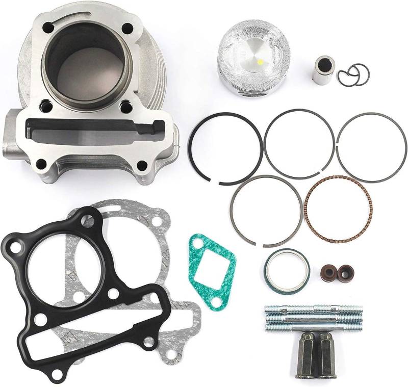 50mm Zylinder Kits für GY6 49CC 50CC 139QMB Motor, Upgrade GY6 100cc Big Bore Rebuilt Zylinder Kits 4 Hub Motor für Moped Scooter ATV Go Kart. von TRKIMAL