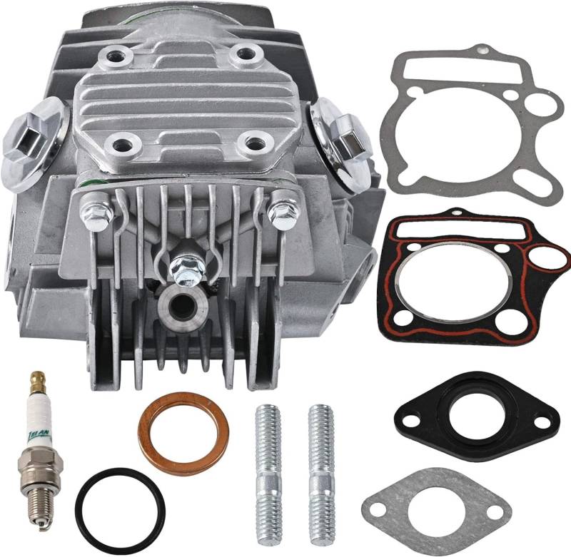 Trkimal 52,4 mm Kompletter Zylinderkopf Ventilbaugruppe Ersatz für 4-Takt Chinesisch TaoTao Coolster ATV 110 cc Pit Quad Dirt Bike Go Kart von TRKIMAL