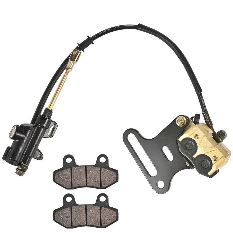 Trkimal Hintere Bremse Hauptzylinder & Bremssattel Ersatz für Dirt Pit Bike Baja SSR Apollo Taotao Roketa Sunl SSR 50cc 70cc 90cc 110ccc 125cc 200cc Fit 15mm Radwelle (B Hinterer Hauptzylinder) von TRKIMAL
