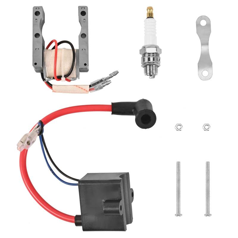 Trkimal CDI Zündspule Magneto Zündspule CDI Box Regler Gleichrichter Zündkerze für 49cc 66cc 80cc 2-Takt Motor, Motorisiertes Fahrrad von TRKIMAL