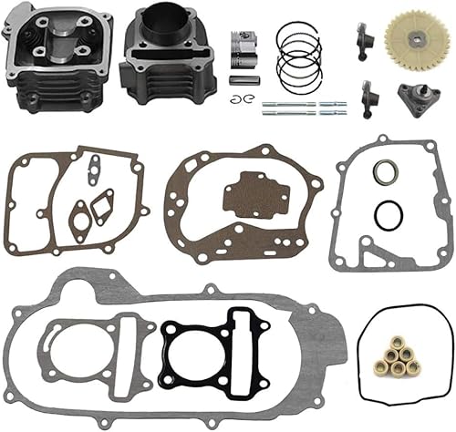 Trkimal Zylinderbaugruppe Zylinder Kopf mit Dichtung Kit Ersatz für GY6 50cc 139QMB Racing Scooter, 50 mm Bohrung, 64 mm Ventil, für Scooter, Moped, ATV, Go Karts Trkimal Zylinderbaugruppe Zylinder Kopf mit Dichtung Kit Ersatz für GY6 50cc 139QMB Racing Scooter, 50 mm Bohrung, 64 mm Ventil, für Scooter, Moped, ATV, Go Karts von TRKIMAL