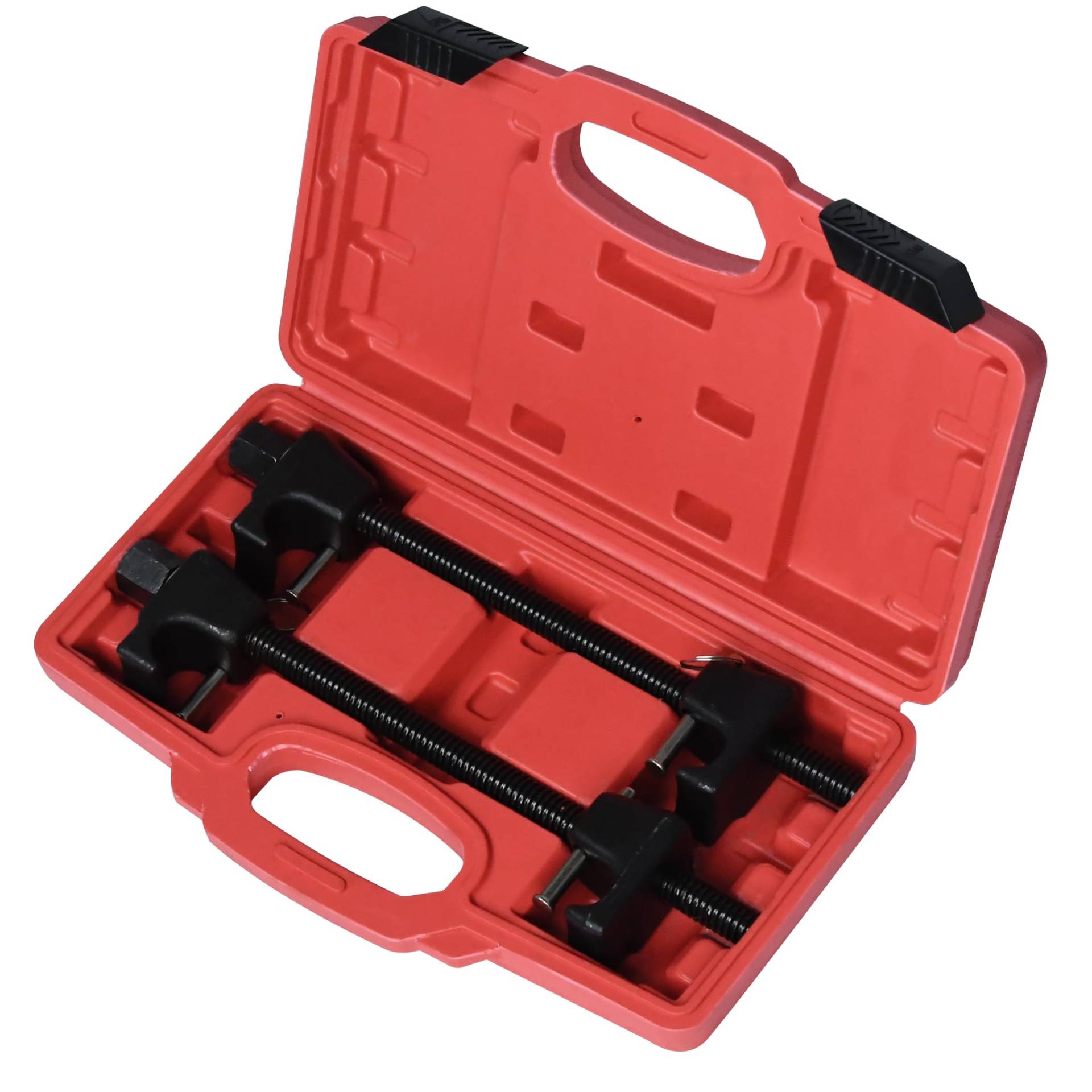 TRMLBE Federspanner KFZ 2-TLG Tuning Tieferlegung 310mm Spannweite Feder Spanner mit Rot Kunststoff-Box für Universal Auto PKW Federn Fahrwerk Stossdämpfer Montagespanner Werkzeug TRMLBE Federspanner KFZ 2-TLG Tuning Tieferlegung 310mm Spannweite Feder Spanner mit Rot Kunststoff-Box für Universal Auto PKW Federn Fahrwerk Stossdämpfer Montagespanner Werkzeug von TRMLBE