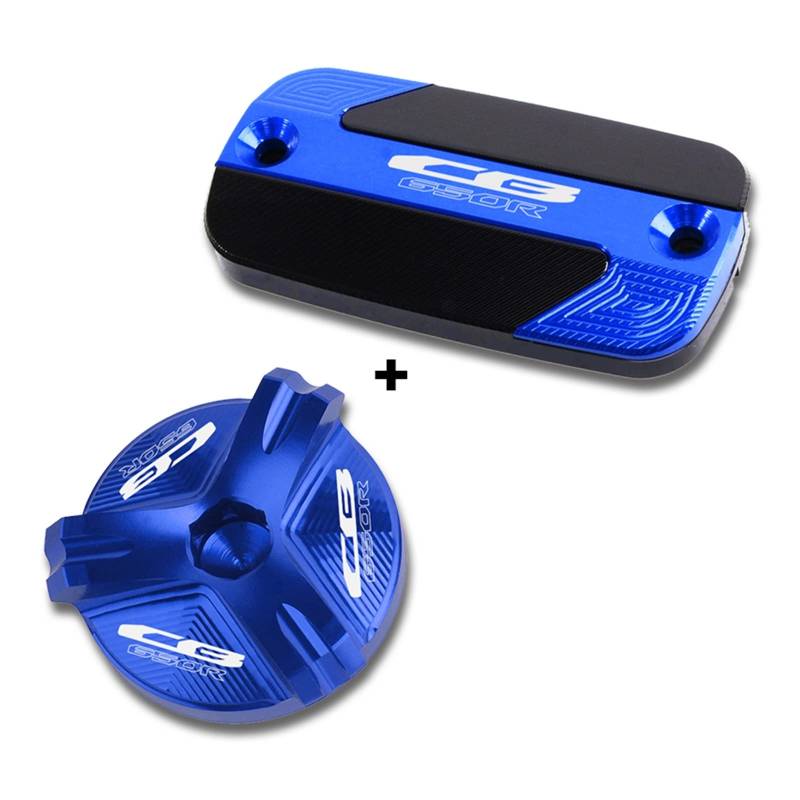 TRNMOP Für Honda CB650R CB 650R CB 650 R 2019-2021 Motorradzubehör Deckel Für Vorderen Bremsflüssigkeitsbehälter & Öleinfülldeckel Für Motor(BLAU) von TRNMOP