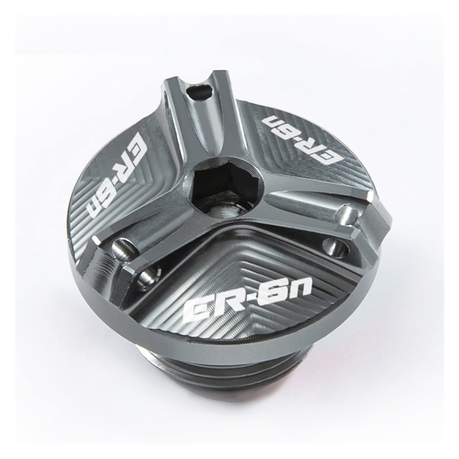 TRNMOP Für Kawasaki ER6N ER-6N 2009-2016 Motorrad Öleinfülldeckel Ölfilterdeckel Zubehör(Grau) von TRNMOP