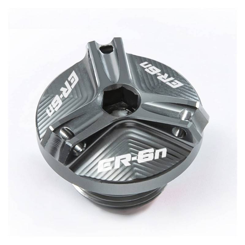 TRNMOP Für Kawasaki ER6N ER-6N 2009-2016 Motorrad Öleinfülldeckel Ölfilterdeckel Zubehör(Grau) von TRNMOP