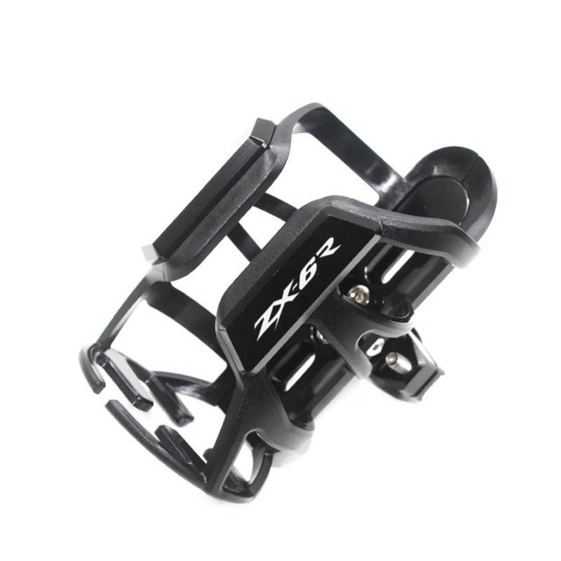 TRNMOP Für Kawasaki Ninja ZX-6R ZX-10R ZX6R ZX10R ZX 6R ZX 10R CNC Motorrad Lenker Stoßstange Getränkehalter Getränkehalter(SCHWARZ) von TRNMOP