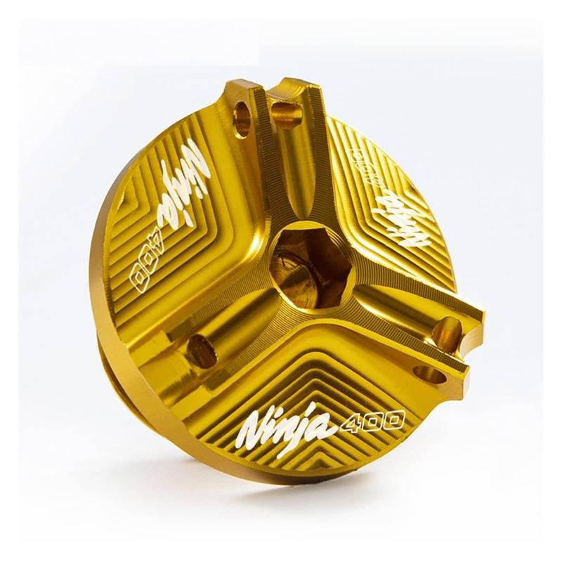 TRNMOP Für Kawasaki Ninja400 Ninja 400 2018 2019 Motorrad Öleinfülldeckel Ölfilterdeckel Zubehör(Gold) von TRNMOP
