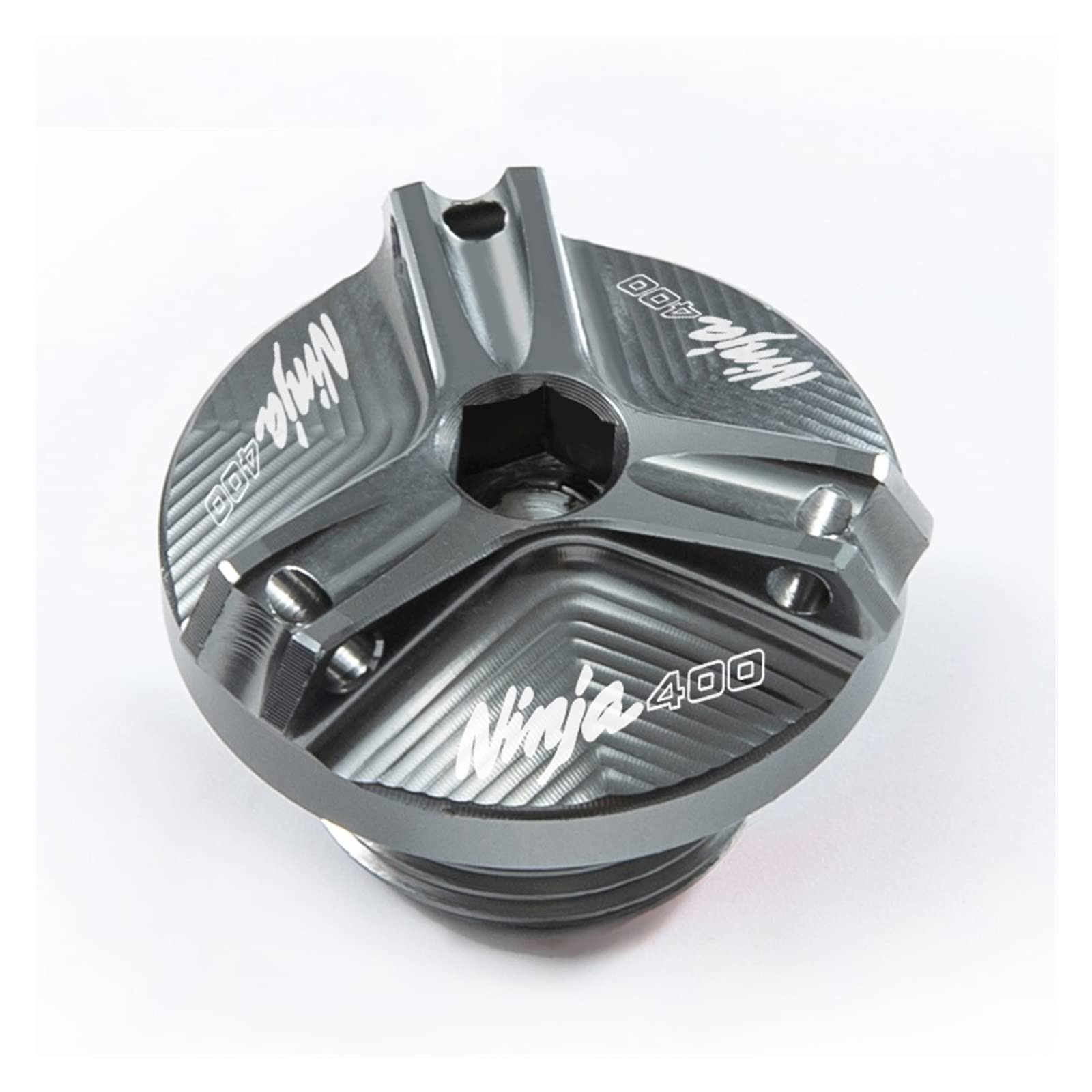 TRNMOP Für Kawasaki Ninja400 Ninja 400 2018 2019 Motorrad Öleinfülldeckel Ölfilterdeckel Zubehör(Grau) von TRNMOP