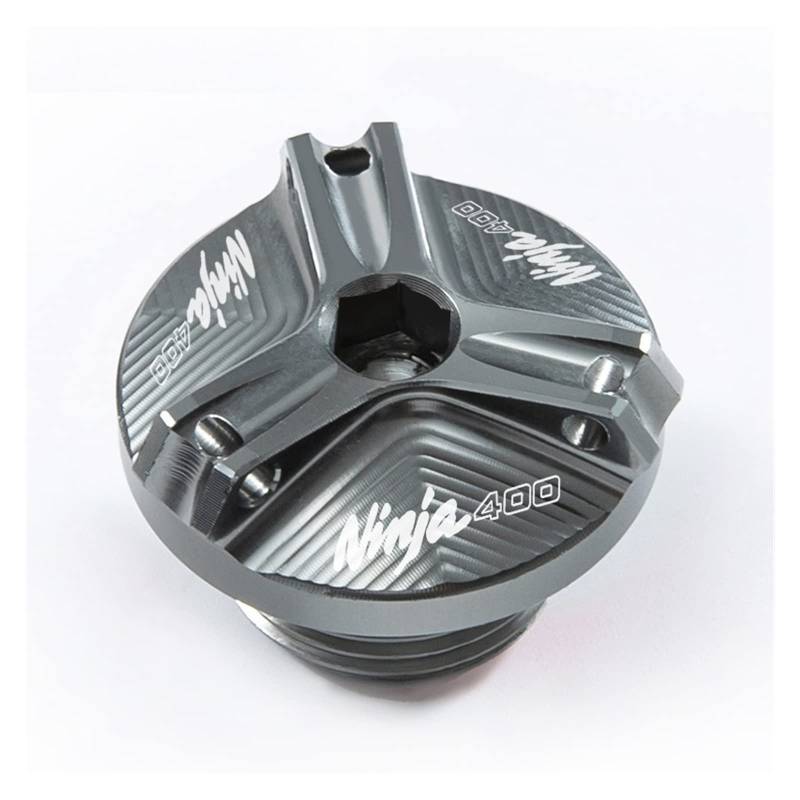 TRNMOP Für Kawasaki Ninja400 Ninja 400 2018 2019 Motorrad Öleinfülldeckel Ölfilterdeckel Zubehör(Grau) von TRNMOP