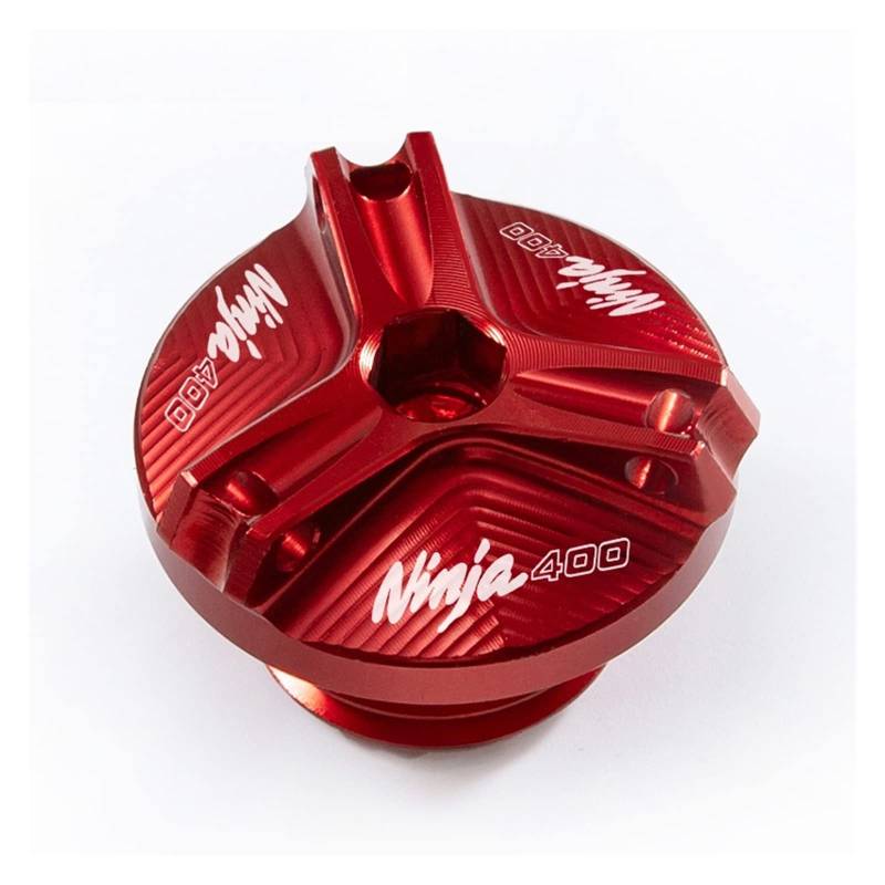 TRNMOP Für Kawasaki Ninja400 Ninja 400 2018 2019 Motorrad Öleinfülldeckel Ölfilterdeckel Zubehör(ROT) von TRNMOP
