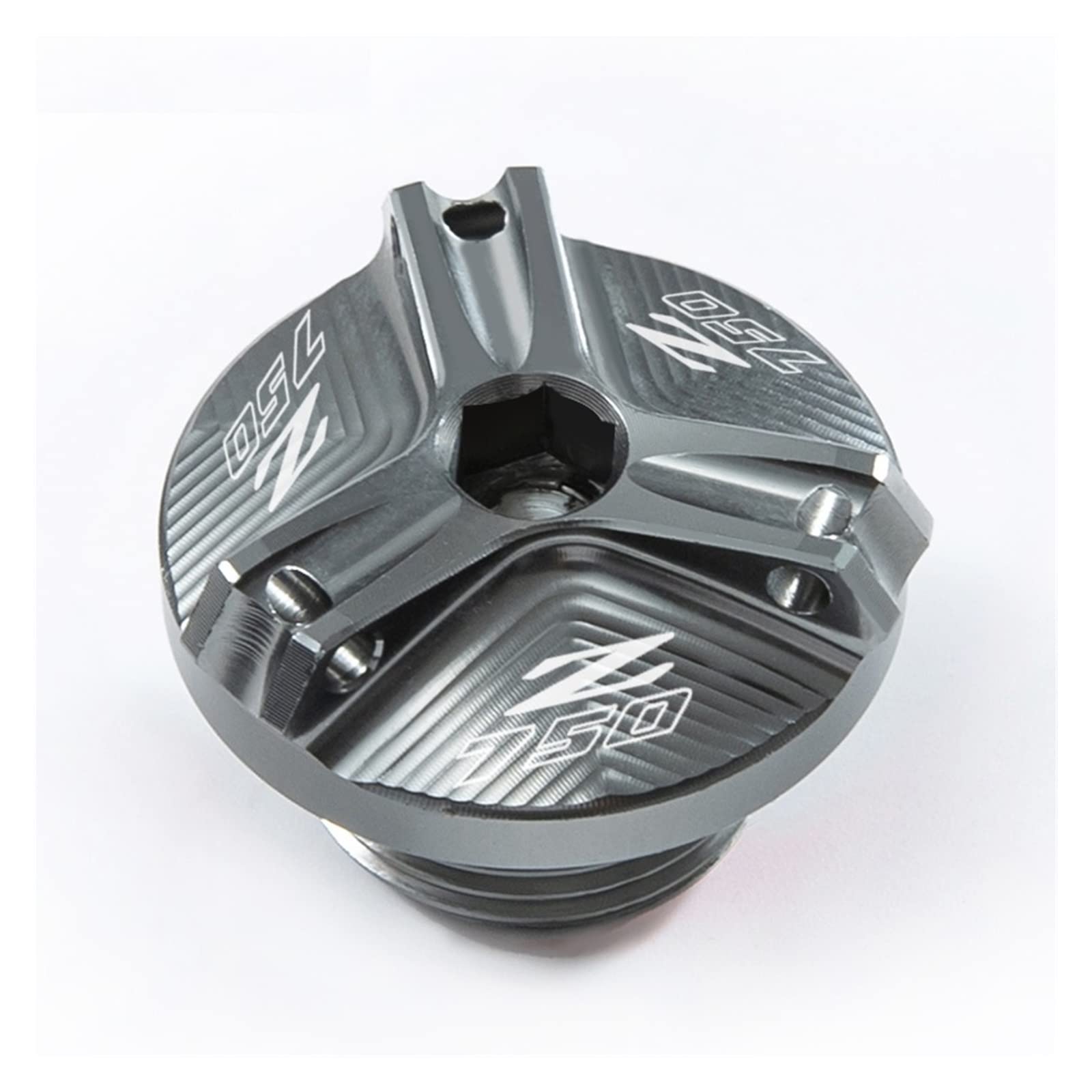 TRNMOP Für Kawasaki Z750 Z 750 Z750S 2004-2012 Motorrad Öleinfülldeckel Ölfilterdeckel Zubehör(Grau) von TRNMOP