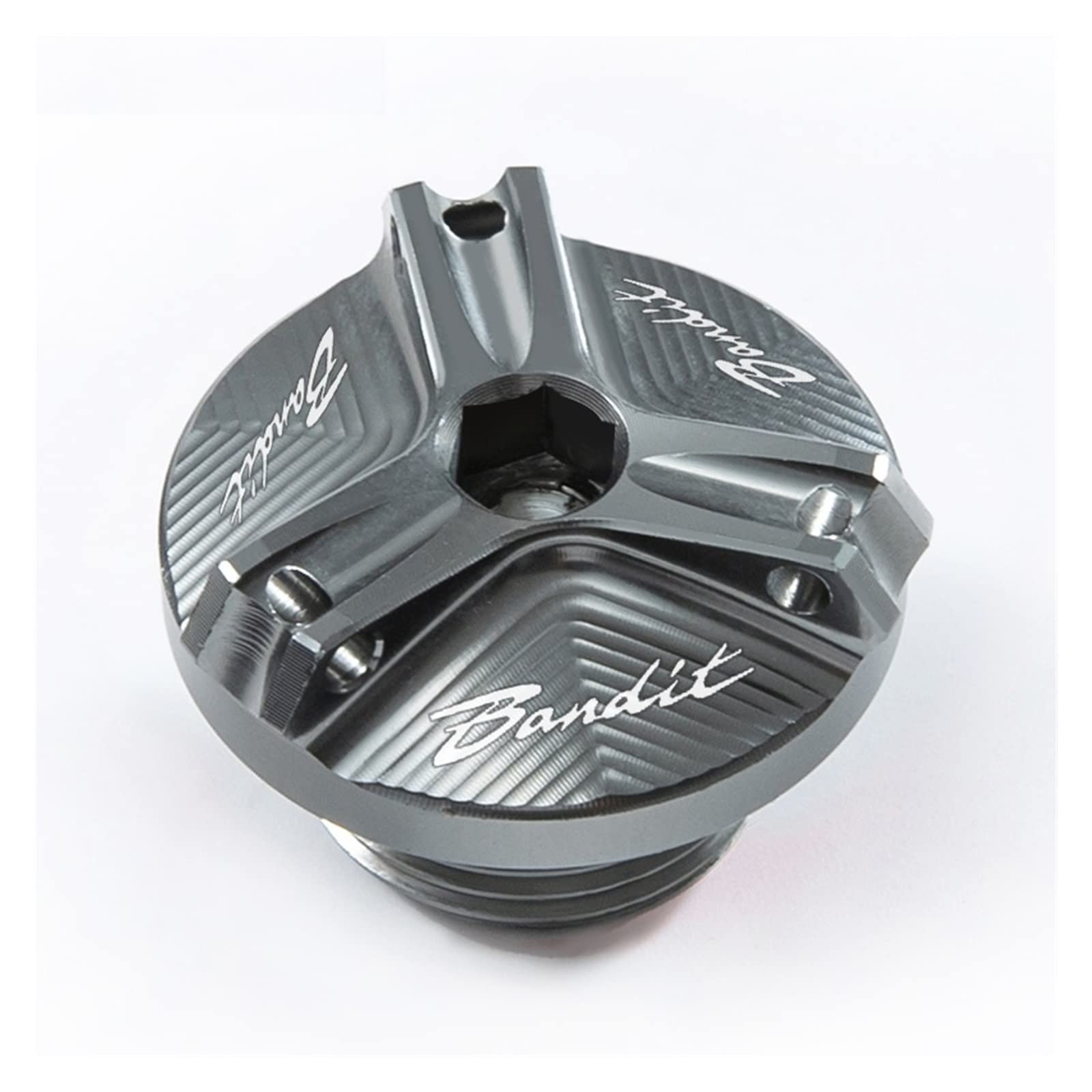 TRNMOP Für Suzuki Bandit 400 600 650 1200 1250 1250S Bandit650 Motorrad Öleinfülldeckel Ölfilterdeckel Zubehör(Grau) von TRNMOP