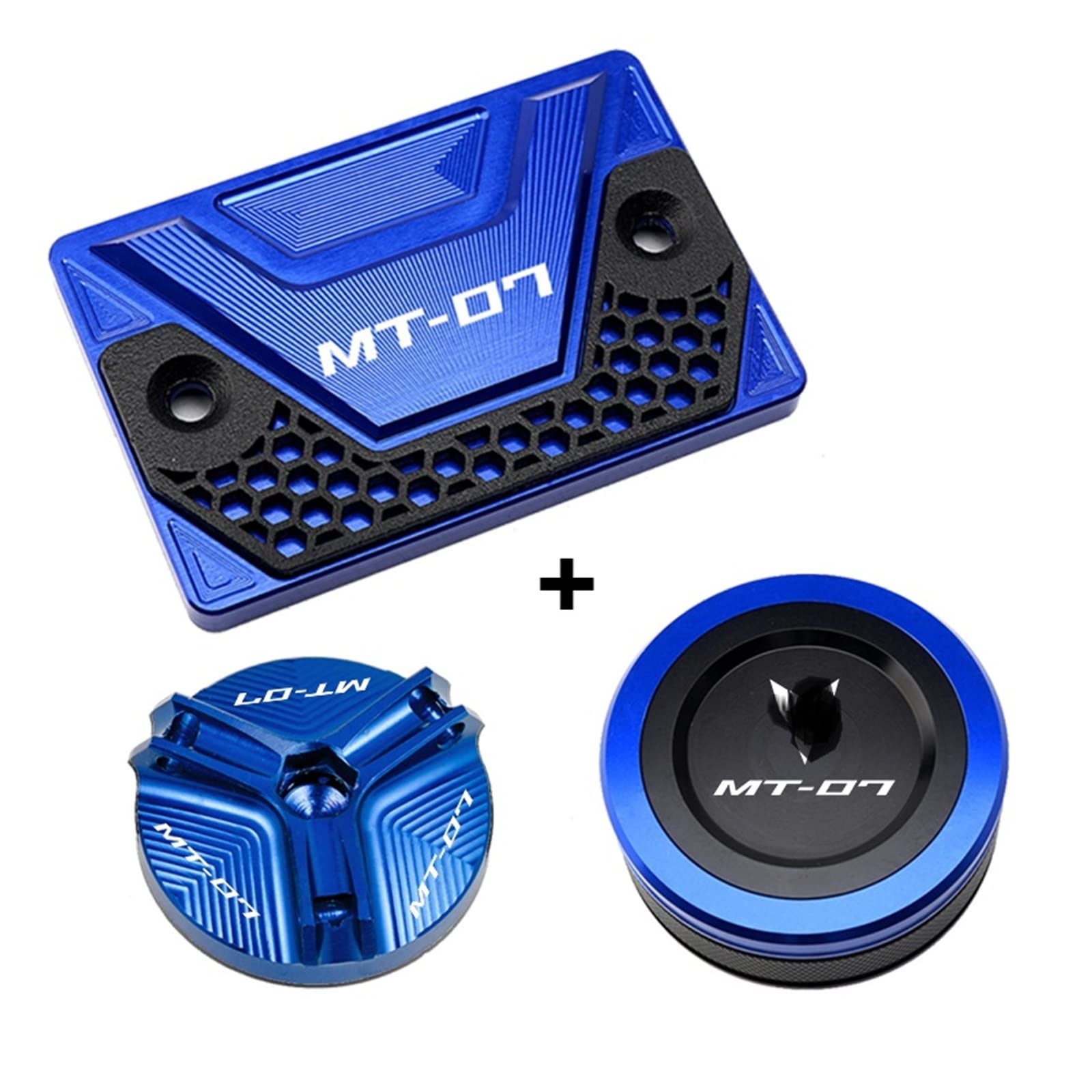 TRNMOP Für Yamaha MT07 MT 07 MT-07 FZ07 2014-2023 Motorrad Zubehör Vordere Hintere Bremsflüssigkeitsbehälter Deckel Öleinfülldeckel Deckel(BLAU) von TRNMOP