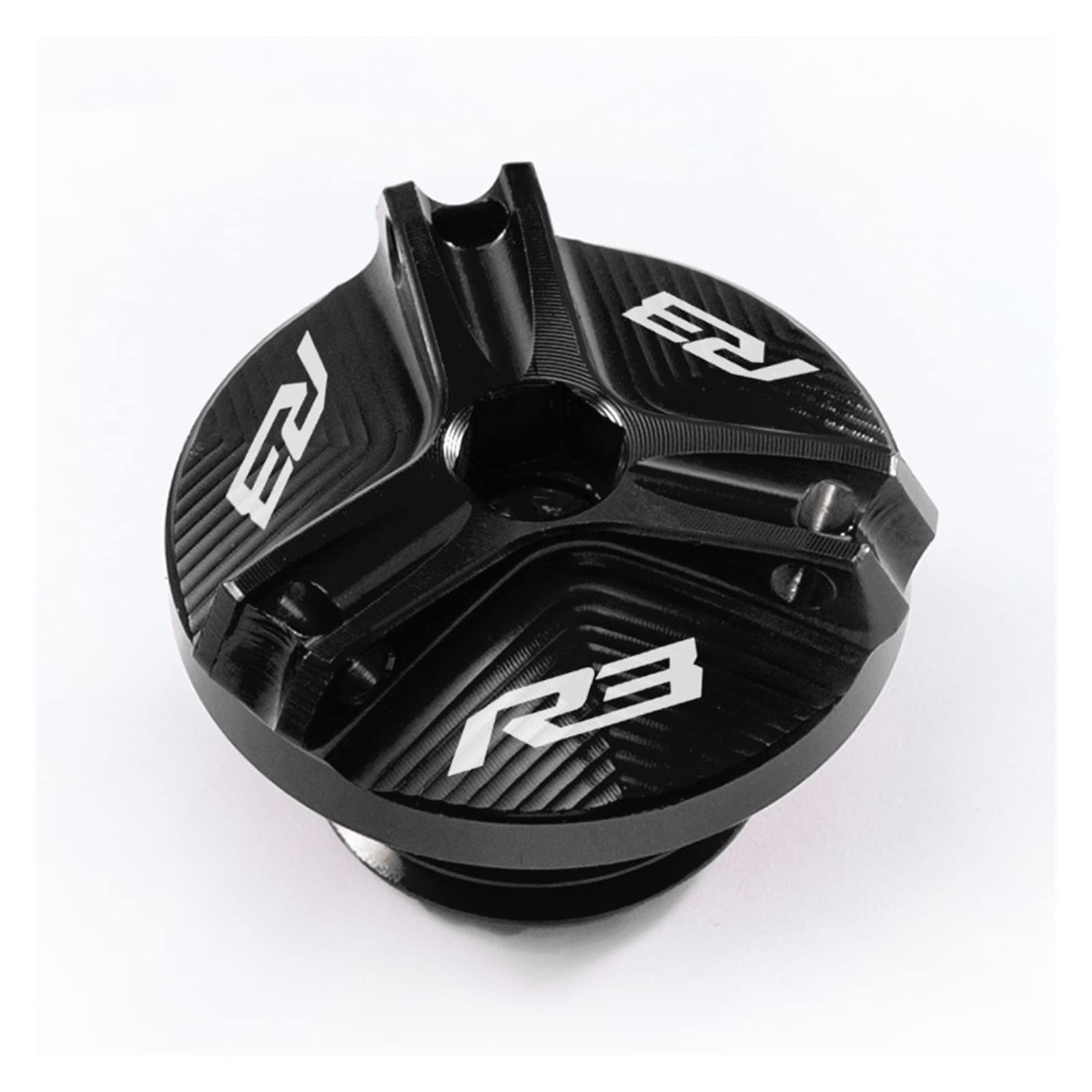 TRNMOP Für Yamaha R3 2021 YZF-R3 YZF R3 2015-2022 Motorrad Öleinfülldeckel Ölfilterdeckel Zubehör(SCHWARZ) von TRNMOP