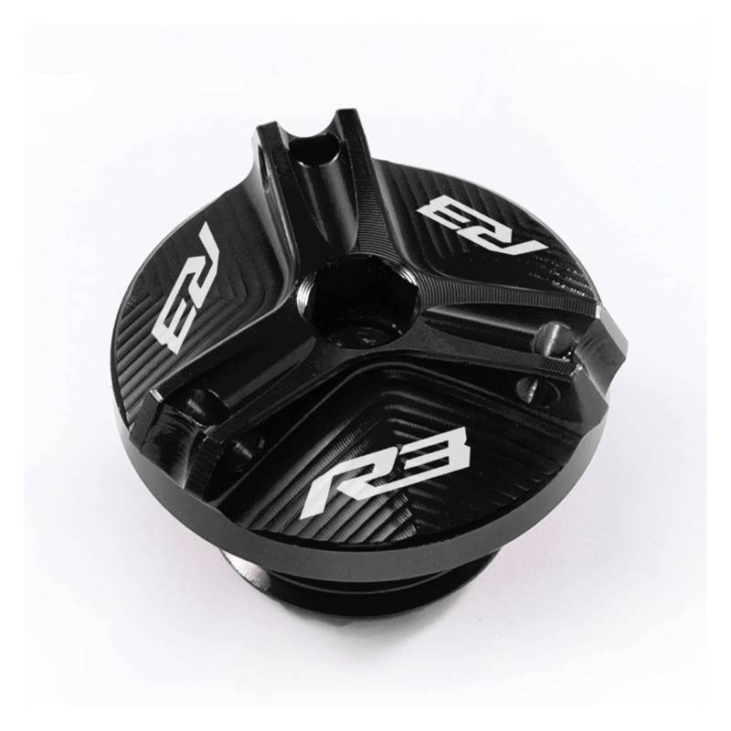 TRNMOP Für Yamaha R3 2021 YZF-R3 YZF R3 2015-2022 Motorrad Öleinfülldeckel Ölfilterdeckel Zubehör(SCHWARZ) von TRNMOP
