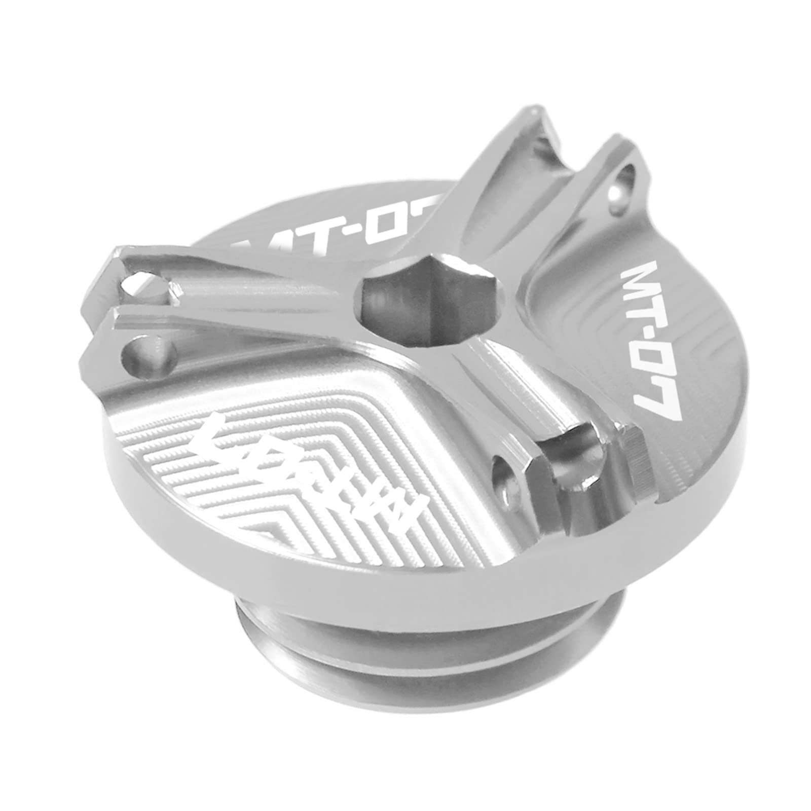TRNMOP Motorrad Motorstecker Modifizierte Tankabdeckungen Tankdeckel Öldeckel Kraftstofffilter Für Yamaha Mt-07 MT07 Mt07 MT-07 2014-2018(Silber) von TRNMOP