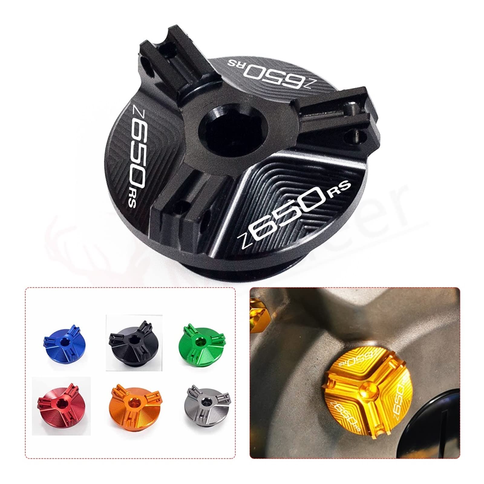 TRNMOP ÖleinfülldeckelAdventure Sports CRF Motorradzubehör Motorsteckerdeckel Für Kawasaki Z650RS Z 650 Z650 RS 2022(ROT) von TRNMOP