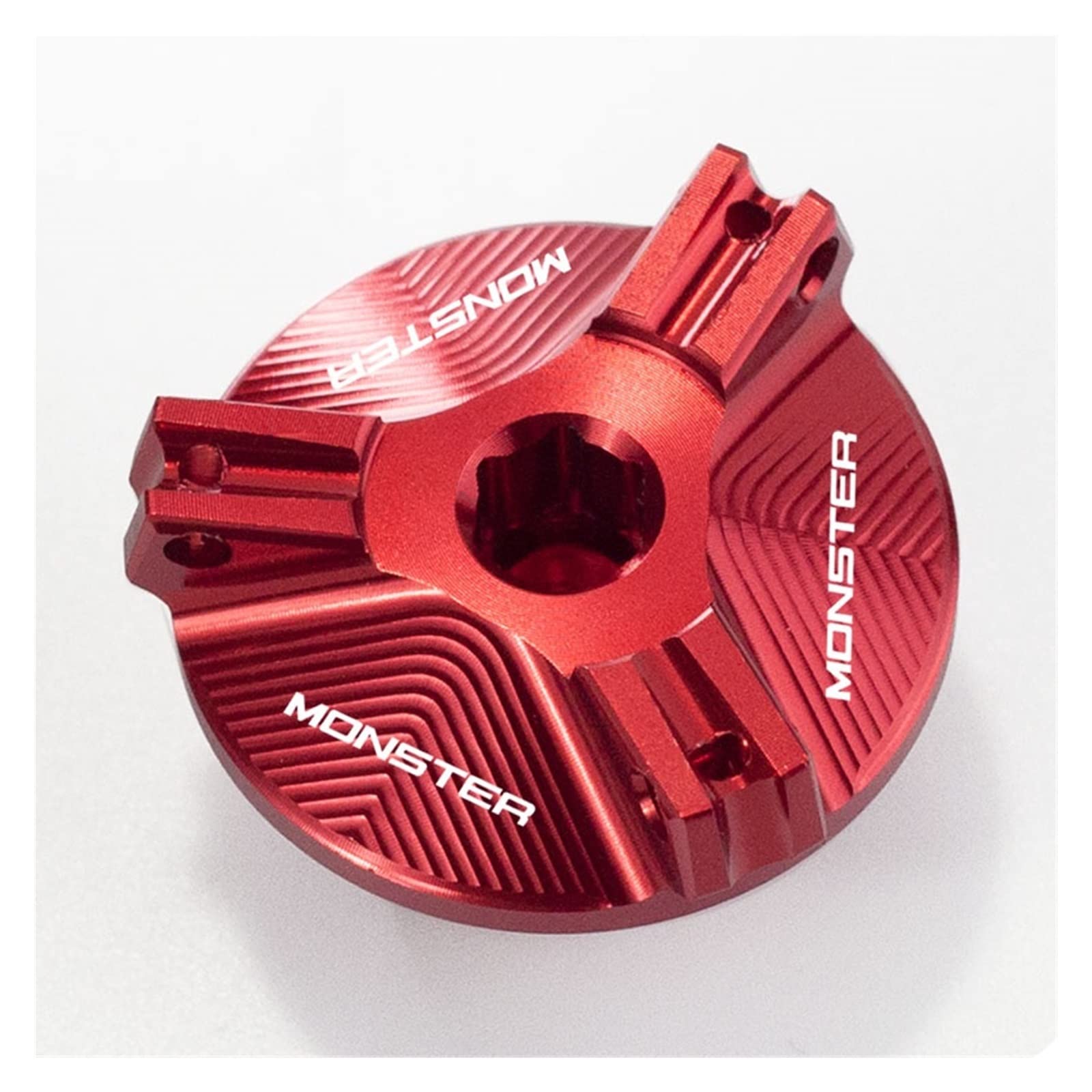 TRNMOP ÖleinfülldeckelAdventure Sports CRF Motorradzubehör Motorverschlussdeckel Für Ducati Monster 696 795 796 821 1200 1200S 1100 EVO(ROT) von TRNMOP