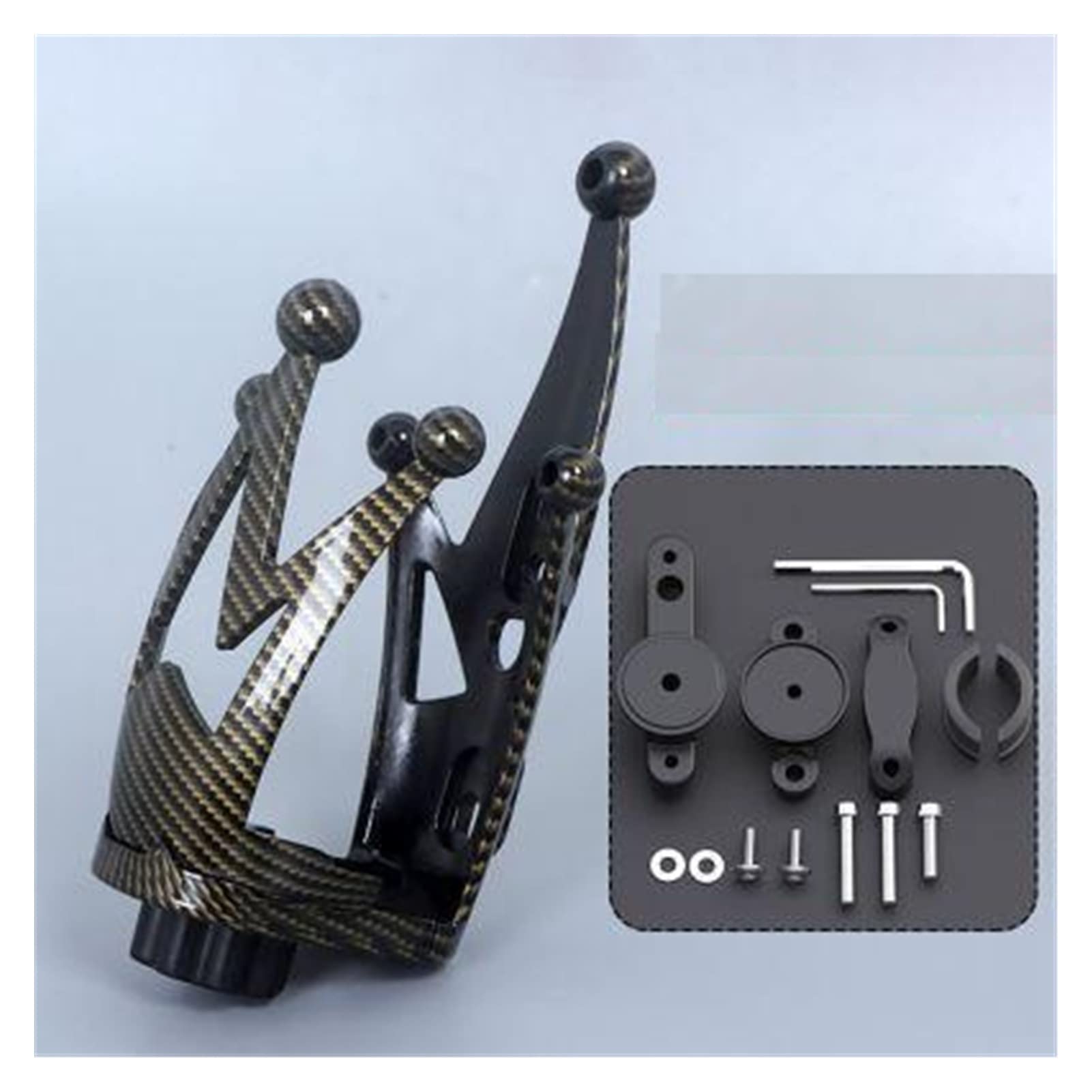 TRNMOP Universal Motorrad Fahrrad Aluminium Lenker Flaschenhalter Kronenform Verstellbarer Getränkehalter(C) von TRNMOP