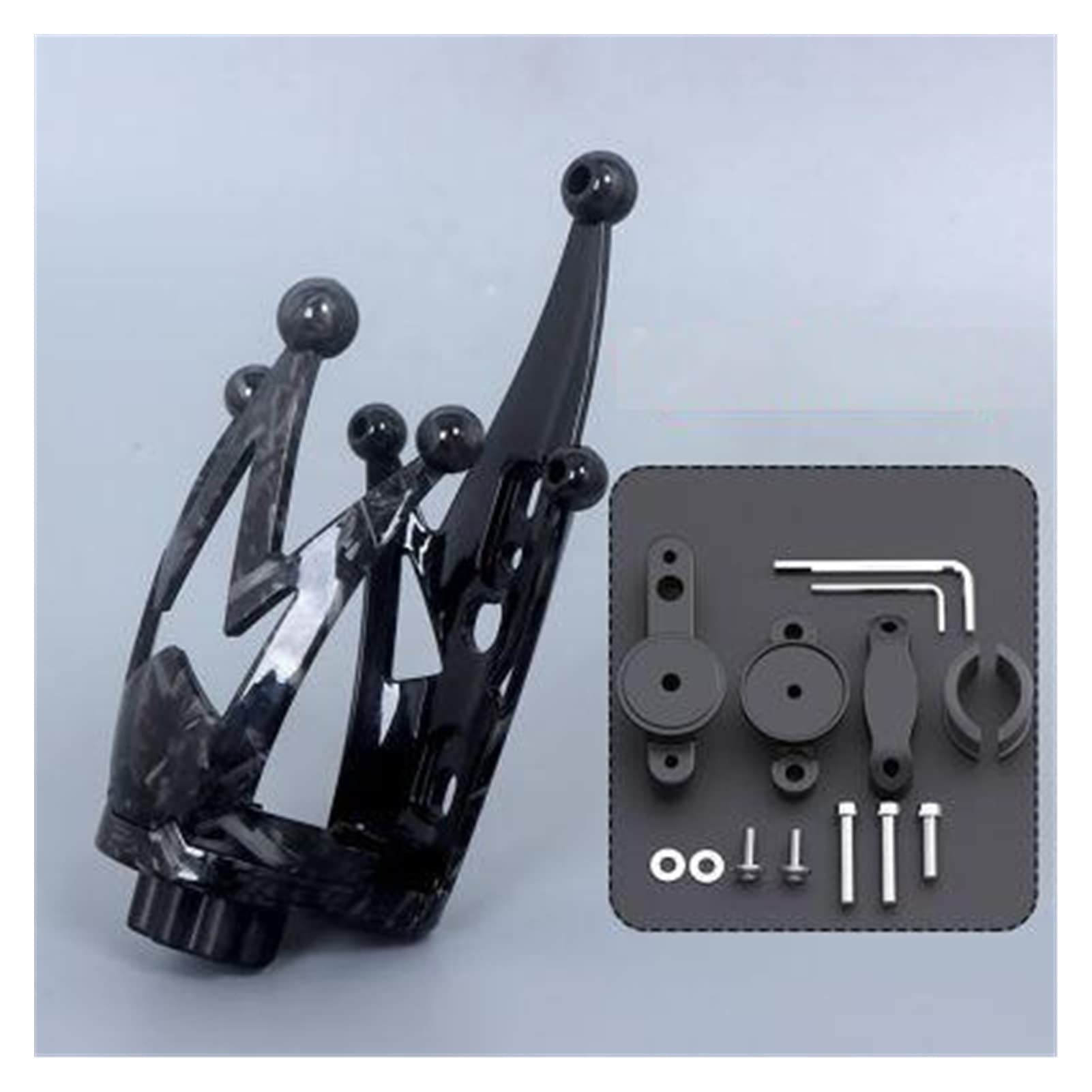 TRNMOP Universal Motorrad Fahrrad Aluminium Lenker Flaschenhalter Kronenform Verstellbarer Getränkehalter(D) von TRNMOP