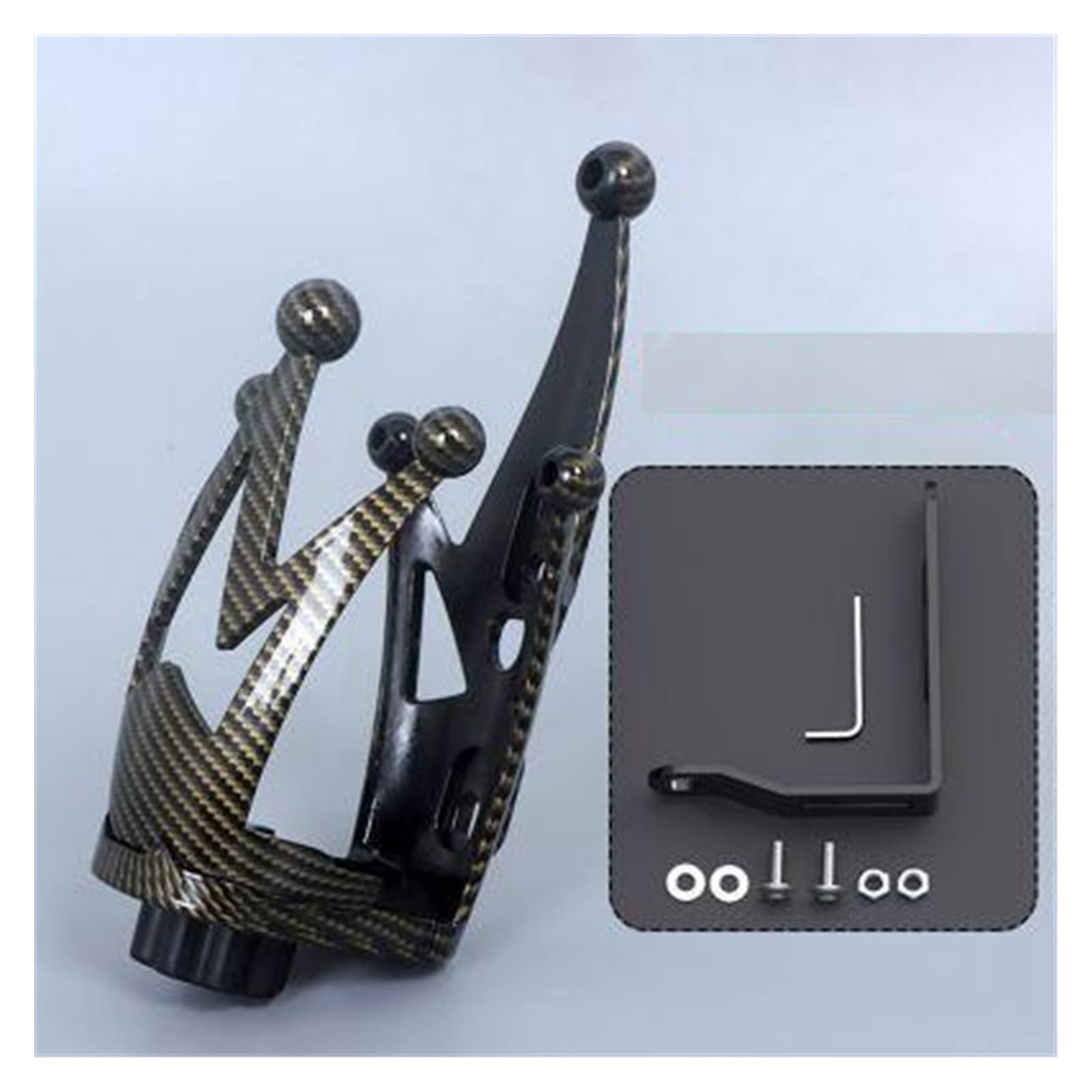 TRNMOP Universal Motorrad Fahrrad Aluminium Lenker Flaschenhalter Kronenform Verstellbarer Getränkehalter(H) von TRNMOP