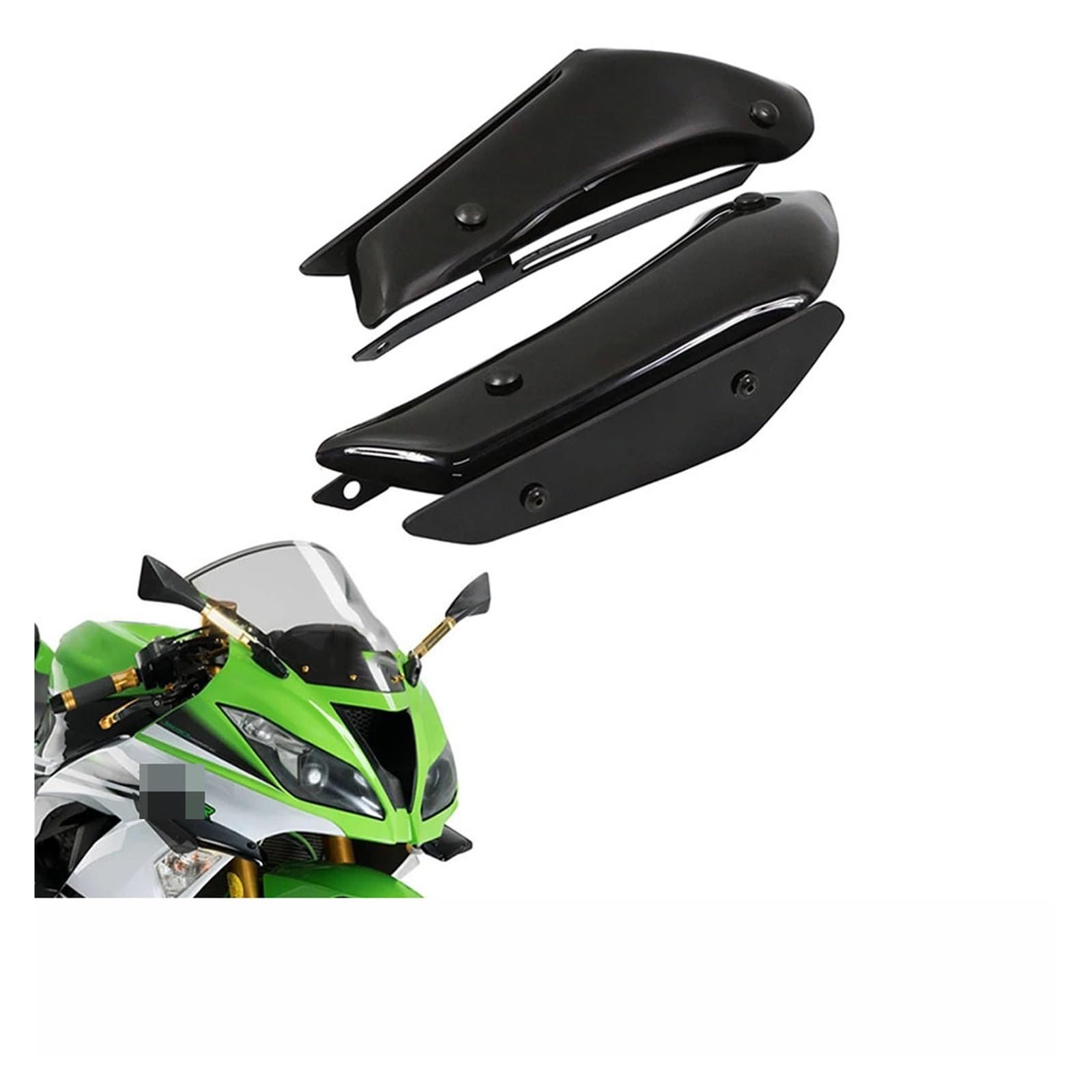 TROGPYXG Kompatibel mit Kawasaki Ninja ZX6R 636 ZX 6R 636 ZX-6R Motorradverkleidungsteil Aerodynamischer Flügelsatz Fester Winglet-Verkleidungsflügel(Real Carbon Fiber) von TROGPYXG