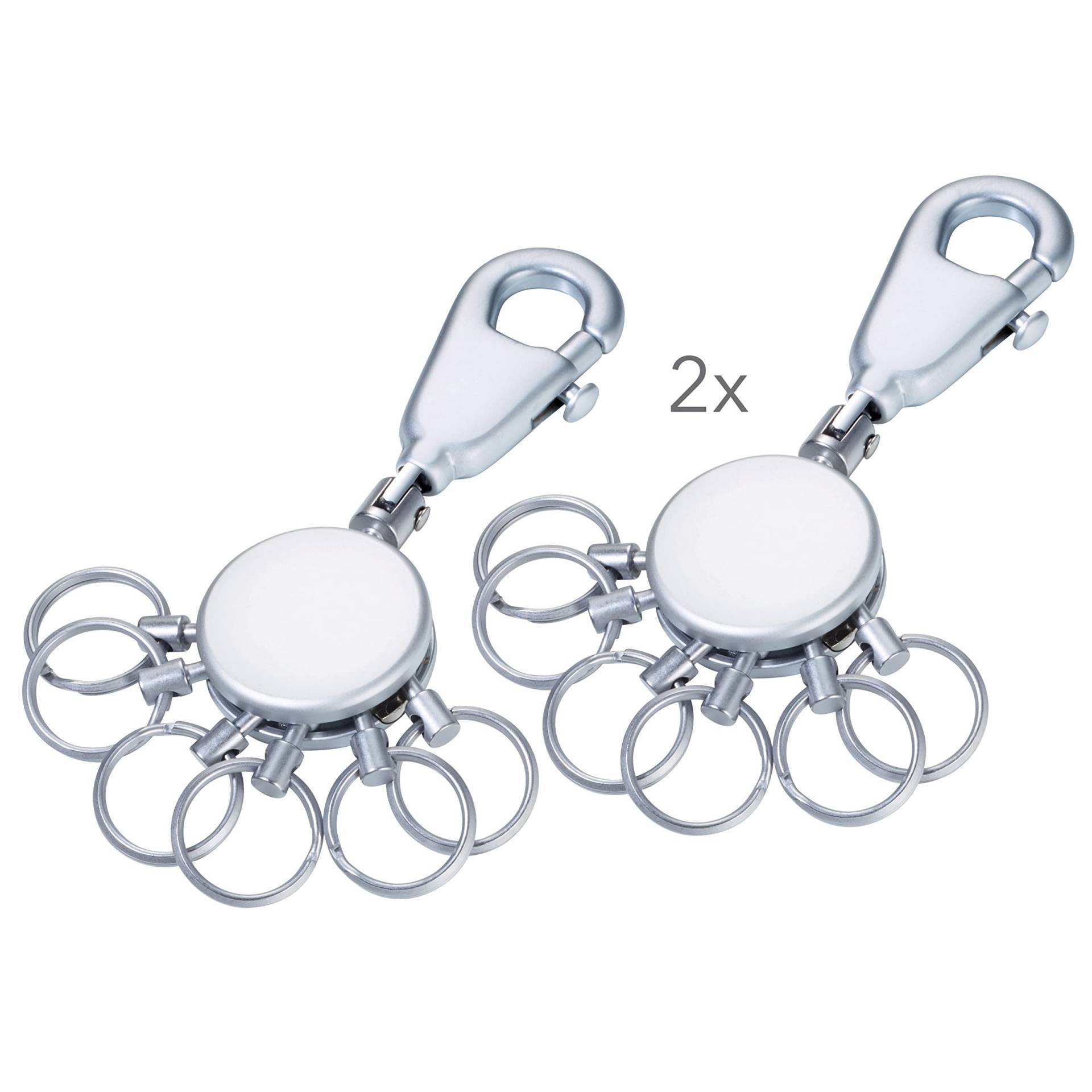TROIKA 2X PATENT SCHLÜSSELHALTER Basic Set KYR60/MC TB-KYR60/MC Schlüsselanhänger abnehmbare Ringe Metall matt Karabinerhaken 6 ausklinkbare Ringe Schlüsselorganisation TROIKA 2X PATENT SCHLÜSSELHALTER Basic Set KYR60/MC TB-KYR60/MC Schlüsselanhänger abnehmbare Ringe Metall matt Karabinerhaken 6 ausklinkbare Ringe Schlüsselorganisation von TROIKA