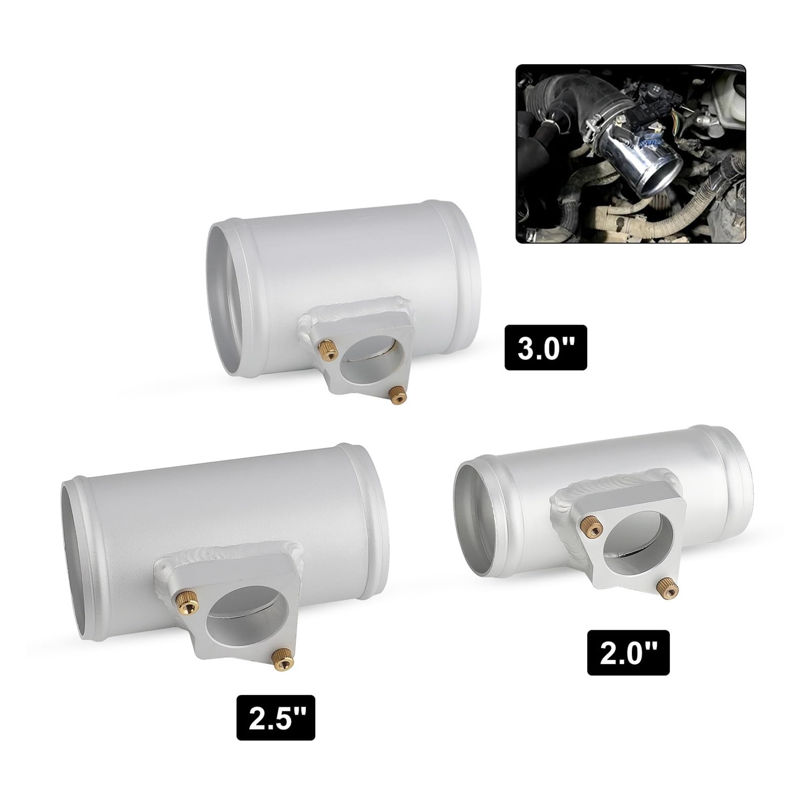 2 "/2.5"/3 "MAF Luftmassenmesser Mount Adapter Rohr Rohr Flansch Basis for EPAA02G10K(2.5 inch (63mm)) von TROIOIUM