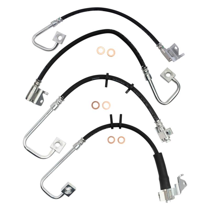 TRQ Bremsschlauchsatz kompatibel mit Jeep Grand Cherokee 2006-2010 von TRQ