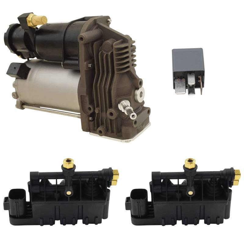 TRQ Luftfederungs-Set, Luftfederung, Kompressor, Luftfederung, Ventilblock, Mehrzweckrelais, kompatibel mit Land Rover Range Rover 2006–2012 von TRQ