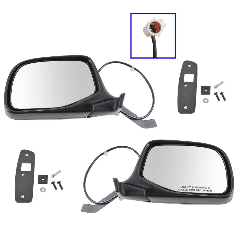 TRQ Fahrer- und Beifahrerseitenspiegel-Set, mit strukturiertem Gehäuse, kompatibel mit 1992-1996 Ford Bronco 1992-1997 F-150 F-250 1997 F-250 HD F-350 FO1320124 FO1321124 von TRQ
