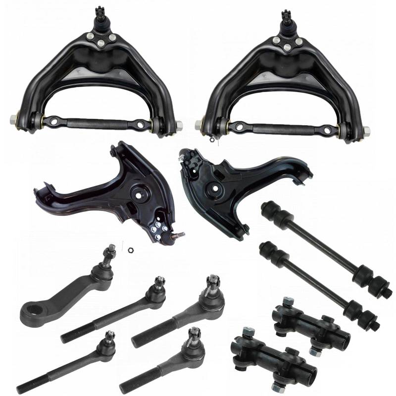 TRQ Vorderlenkung & Aufhängungssatz, Querlenker mit Kugelgelenk, Lenkstange, Stabilisator, Verbindungsstange, Spurstange, Einstellhülse, kompatibel mit Dodge Ram 1500 2000–2001 von TRQ
