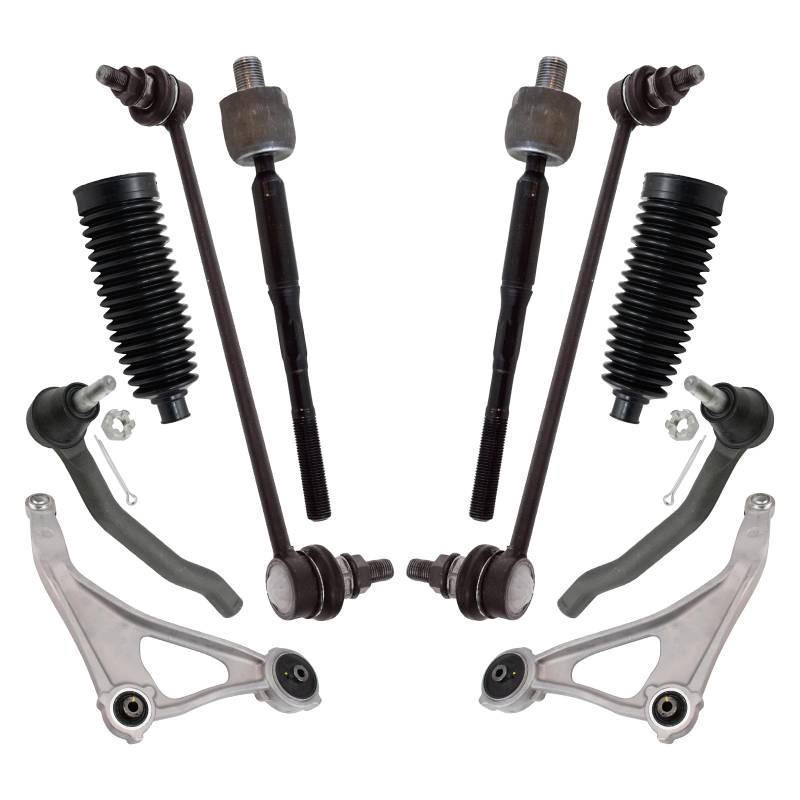 TRQ Vorderlenkung & Aufhängungssatz Querlenker mit Kugelgelenk Lenkstange & Ritzel Balg Sway Bar Stabilisator Link Spurstange Kompatibel mit Nissan Altima 2016-2023 Maxima von TRQ