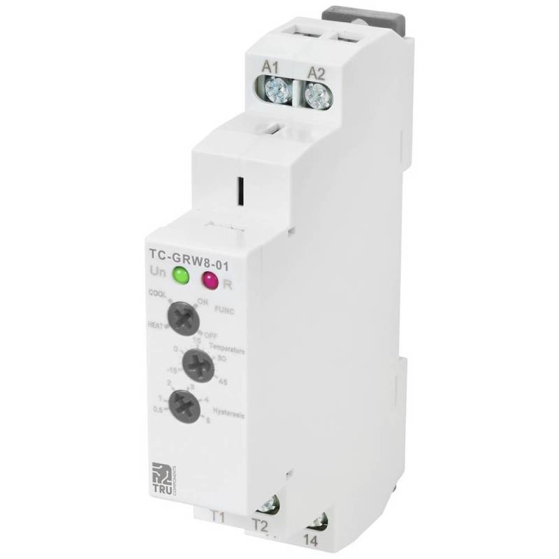 TRU COMPONENTS TC-GRW8-01 Temperaturregler NTC -15 bis 45 °C Relais 16 A (L x B x H) 97.5 x 6.2 x 77.5 mm von TRU Components