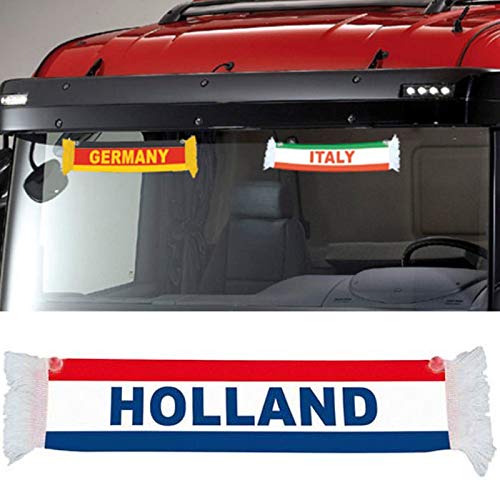 TRUCK DUCK® LKW Auto Holland Niederlande Mini Schal Wimpel Flagge Saugnapf Spiegel Deko 50x9cm von TRUCK DUCK