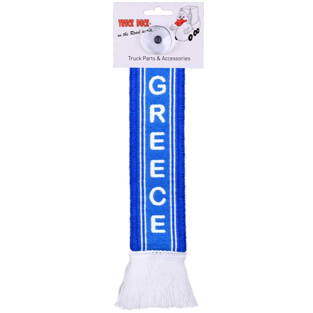 TRUCK DUCK® LKW Auto Minischal Greece Griechenland Trucker Mini Schal Wimpel Flagge Fahne Saugnapf Spiegel Deko von TRUCK DUCK