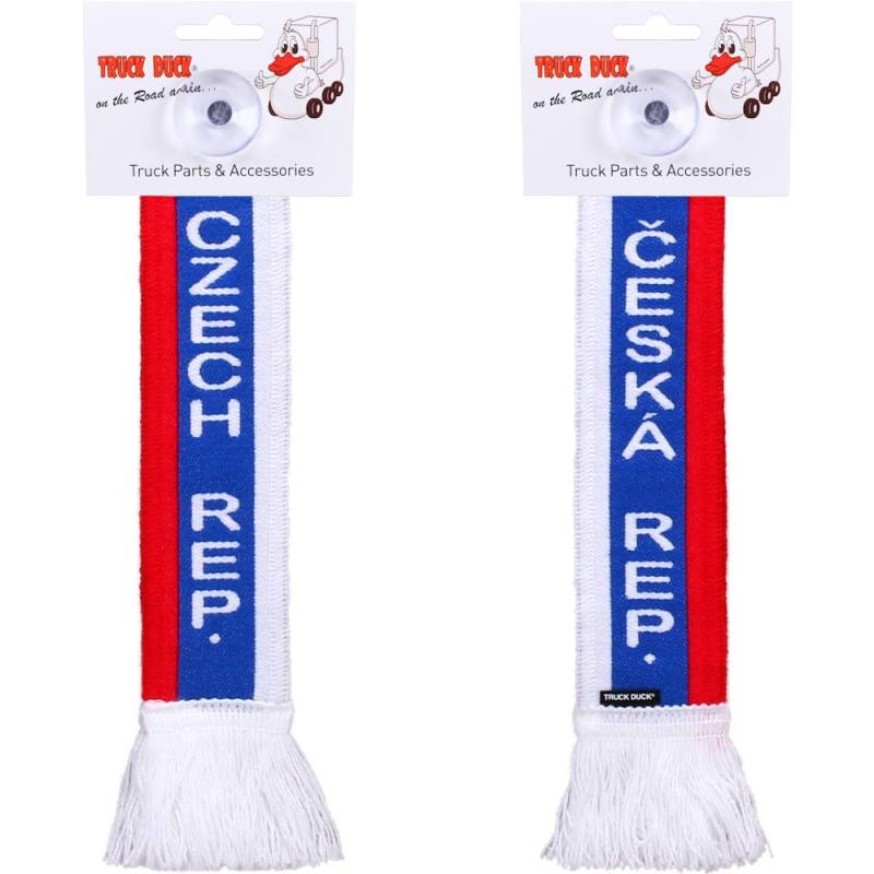TRUCK DUCK® LKW Auto Minischal Czech Republic Tschechien Mini Schal Wimpel Flagge Saugnapf Spiegel Deko von TRUCK DUCK