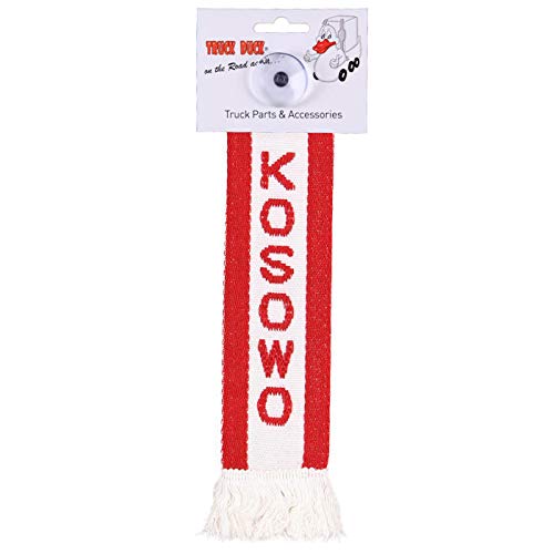 TRUCK DUCK® LKW Auto Minischal Kosowo Kosovo Mini Schal Wimpel Flagge Fahne Saugnapf Spiegel Deko von TRUCK DUCK