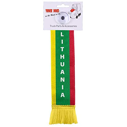 TRUCK DUCK® LKW Auto Minischal Lithuania Litauen Mini Schal Wimpel Flagge Fahne Saugnapf Spiegel Deko von TRUCK DUCK