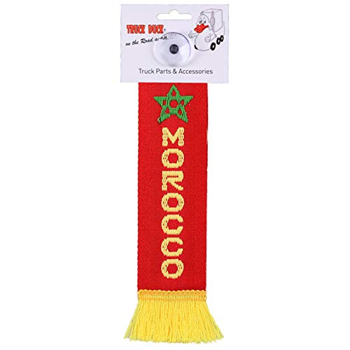 TRUCK DUCK® LKW Auto Minischal Marokko Morocco Mini Schal Wimpel Flagge Fahne Saugnapf Spiegel Deko von TRUCK DUCK