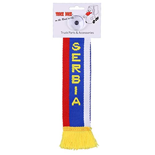 TRUCK DUCK® LKW Auto Minischal Serbien Serbia Mini Schal Wimpel Flagge Fahne Saugnapf Spiegel Deko von TRUCK DUCK