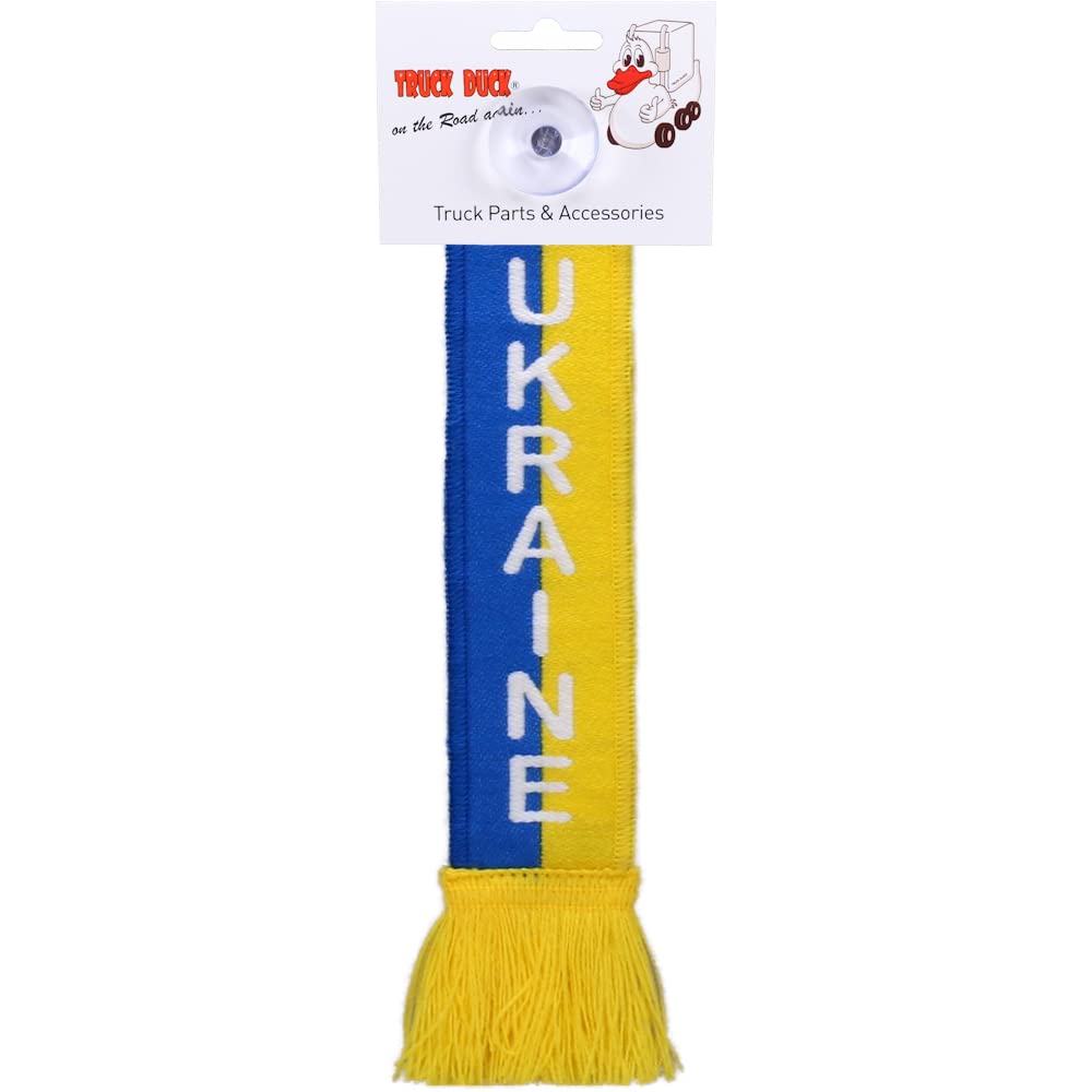 TRUCK DUCK® LKW Auto Minischal Ukraine Mini Schal Wimpel Fahne Flagge Saugnapf Spiegel Deko von TRUCK DUCK