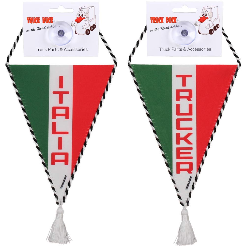 TRUCK DUCK® LKW Auto Wimpel Italia Trucker mit Saugnapf Mini Schal Flagge Fahne Banner Spiegel Deko von TRUCK DUCK